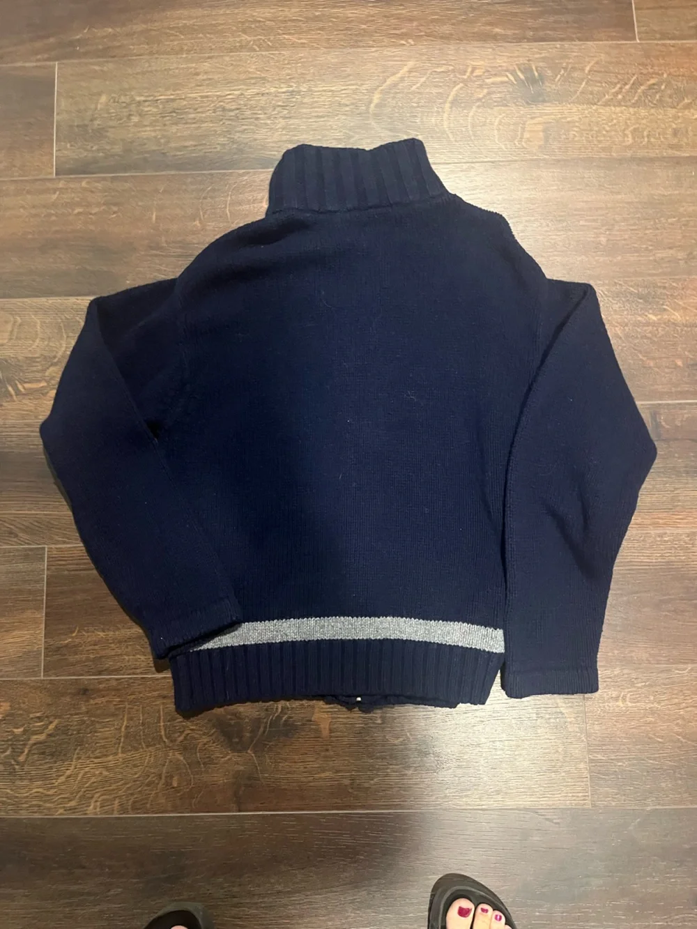 GAP Navy Knit Zip Sweater with Gold-Tone Zipper